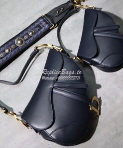 Replica Dior Saddle Bag in Calfskin Blue