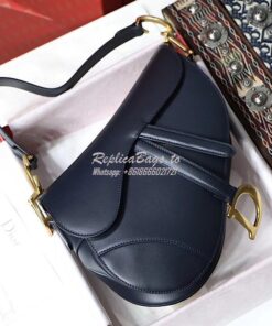 Replica Dior Saddle Bag in Calfskin Blue 2