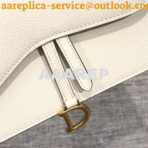 Replica Dior White Saddle Calfskin Clutch 3