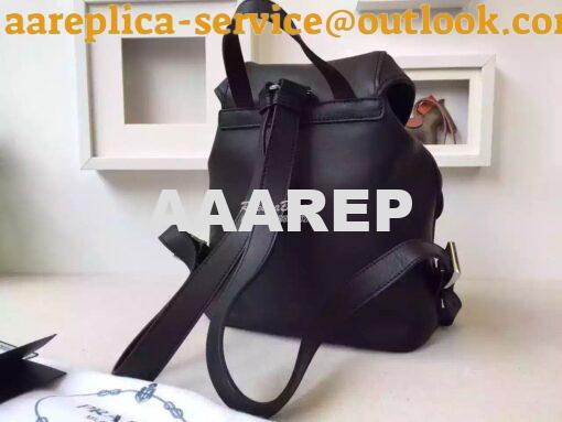Replica Prada BZ6677 Junior Signature Vela Leather Backpack Black 4