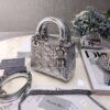 Replica Christian Dior Lady Dior Grained Metallic Silver Bag