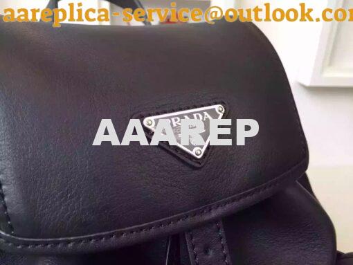 Replica Prada BZ6677 Junior Signature Vela Leather Backpack Black 7