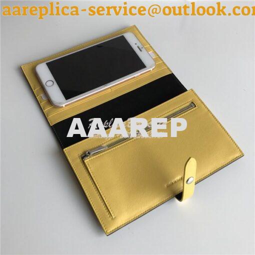 Replica Celine Strap medium/large multifunction wallet in black graine 11