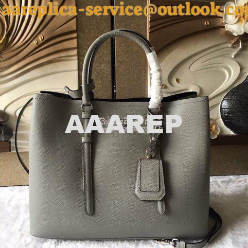 Replica Prada Saffiano Cuir Leather Tote Bag BN2820 Grey