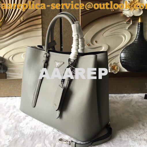 Replica Prada Saffiano Cuir Leather Tote Bag BN2820 Grey 2