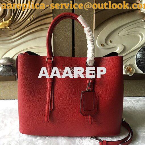 Replica Prada Saffiano Cuir Leather Tote Bag BN2820 Red