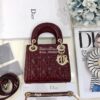Replica Christian Dior Quilted Cherry Red Patent Leather Lady Dior Bag 14