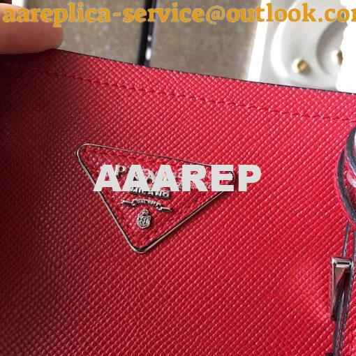 Replica Prada Saffiano Cuir Leather Tote Bag BN2820 Red 3