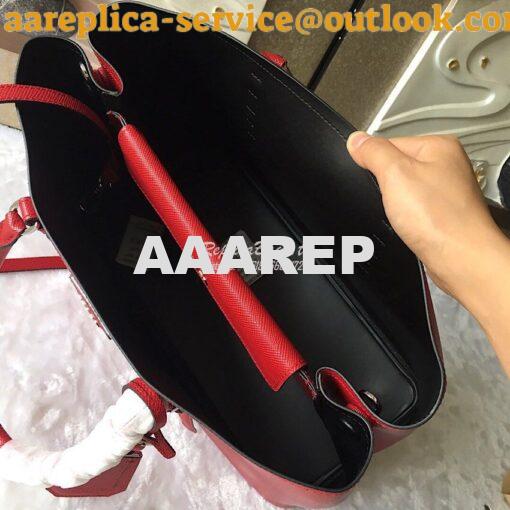 Replica Prada Saffiano Cuir Leather Tote Bag BN2820 Red 5