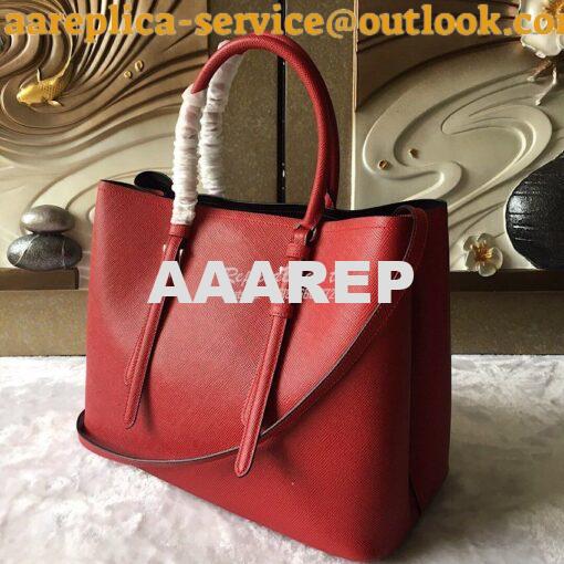 Replica Prada Saffiano Cuir Leather Tote Bag BN2820 Red 8