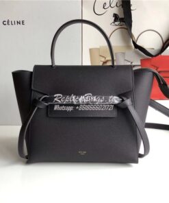 Replica Celine Belt Bag In deep ink grey Grained Calfskin 2 sizes