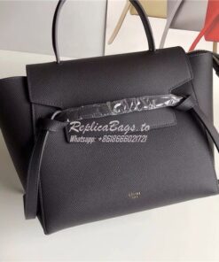 Replica Celine Belt Bag In deep ink grey Grained Calfskin 2 sizes 2