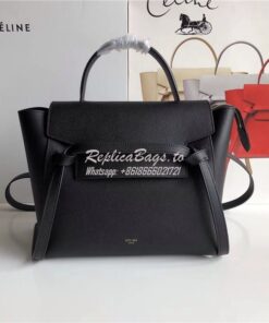 Replica Celine Belt Bag In Black Grained Calfskin 2 sizes