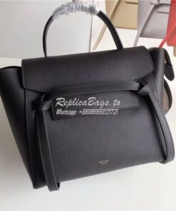Replica Celine Belt Bag In Black Grained Calfskin 2 sizes 2