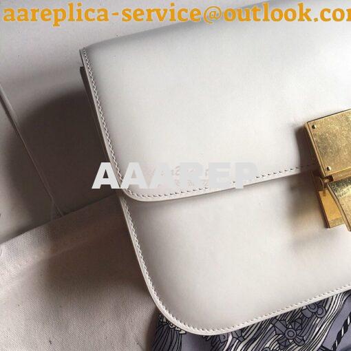Replica Celine Classic Box Bag in Smooth Calfskin White 8