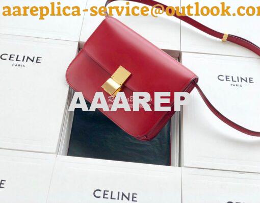 Replica Celine Classic Box Bag in Smooth Calfskin Red 3