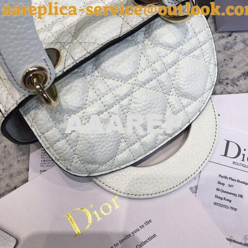 Replica Dior Mini Lady Dior in Grained Calfskin White 4