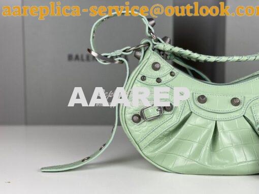 Replica Balenciaga Le Cagole XS S Shoulder Bag in Mint Supple Crocodil 5