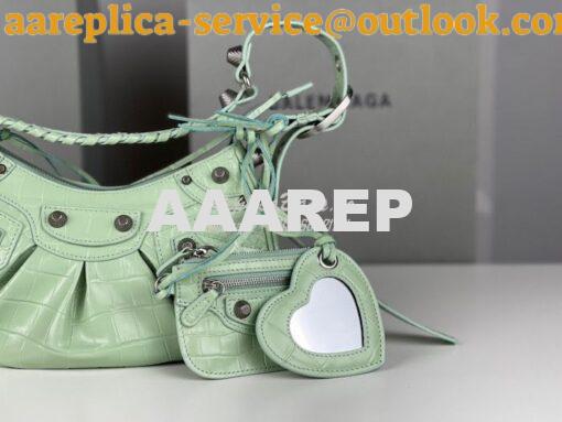 Replica Balenciaga Le Cagole XS S Shoulder Bag in Mint Supple Crocodil 6