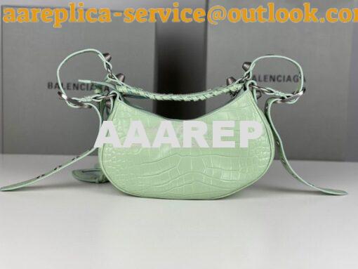 Replica Balenciaga Le Cagole XS S Shoulder Bag in Mint Supple Crocodil 7