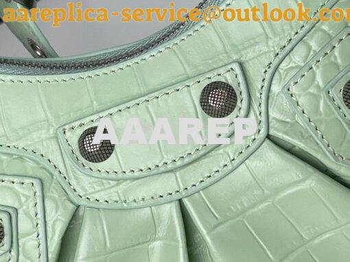 Replica Balenciaga Le Cagole XS S Shoulder Bag in Mint Supple Crocodil 12
