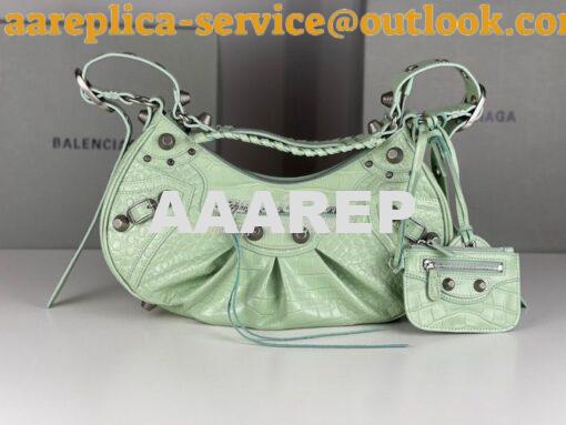 Replica Balenciaga Le Cagole XS S Shoulder Bag in Mint Supple Crocodil 15