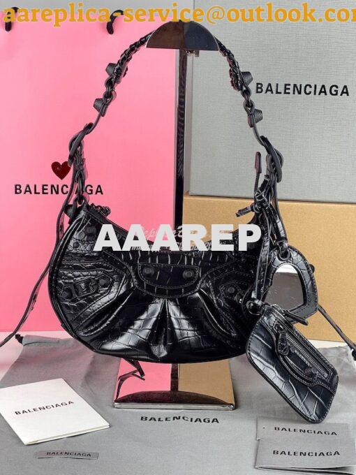Replica Balenciaga Le Cagole XS S Shoulder Bag in All Black Supple Cro 2