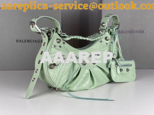 Replica Balenciaga Le Cagole XS S Shoulder Bag in Mint Supple Crocodil 18