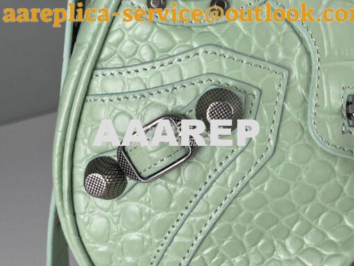 Replica Balenciaga Le Cagole XS S Shoulder Bag in Mint Supple Crocodil 22