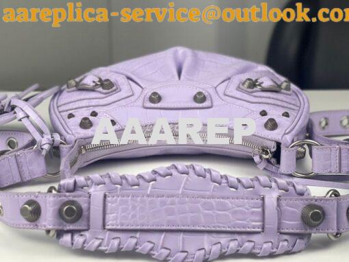 Replica Balenciaga Le Cagole XS S Shoulder Bag in Purple Supple Crocod 5