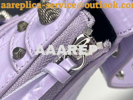 Replica Balenciaga Le Cagole XS S Shoulder Bag in Purple Supple Crocod 8