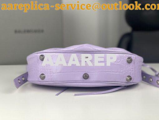 Replica Balenciaga Le Cagole XS S Shoulder Bag in Purple Supple Crocod 18