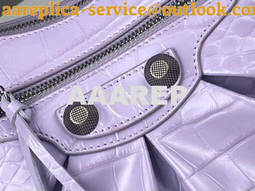Replica Balenciaga Le Cagole XS S Shoulder Bag in Purple Supple Crocod 19