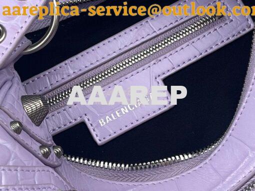 Replica Balenciaga Le Cagole XS S Shoulder Bag in Purple Supple Crocod 20