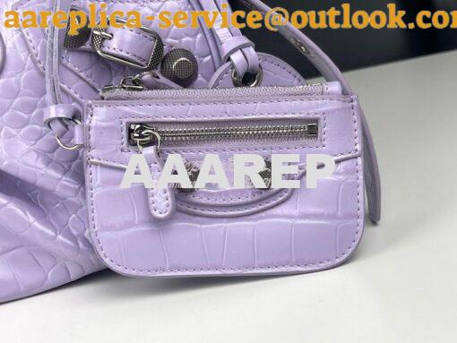 Replica Balenciaga Le Cagole XS S Shoulder Bag in Purple Supple Crocod 21