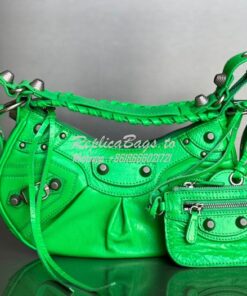 Replica Balenciaga Le Cagole XS S Shoulder Bag in Lambskin Green 67130 2