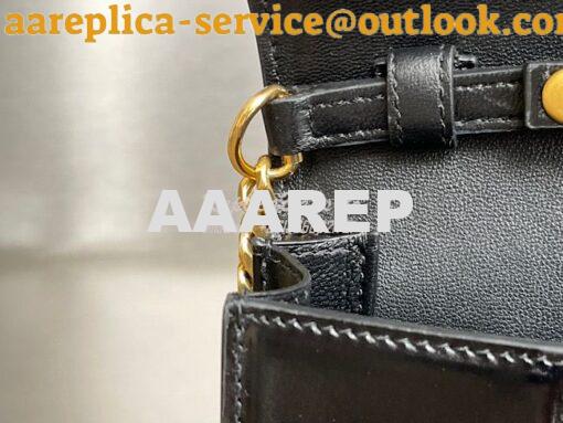 Replica Balenciaga Hourglass Chain Bag in Smooth Leather 6449731 Black 8