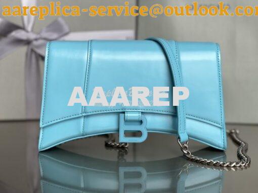 Replica Balenciaga Hourglass Chain Bag in Shiny Crocodile Embossed Lea 4