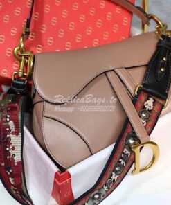 Replica Dior Saddle Bag in Calfskin Pink