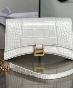 Replica Balenciaga Hourglass Chain Bag in Shiny Crocodile Embossed Lea 2