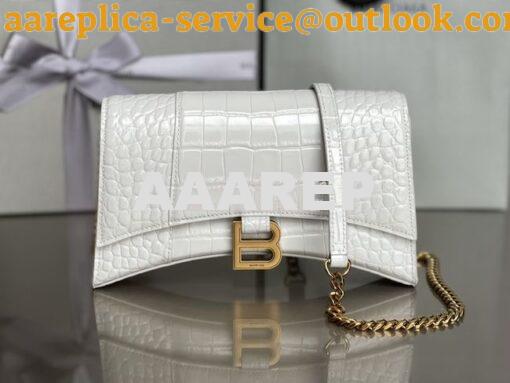 Replica Balenciaga Hourglass Chain Bag in Shiny Crocodile Embossed Lea 3