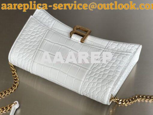 Replica Balenciaga Hourglass Chain Bag in Shiny Crocodile Embossed Lea 4