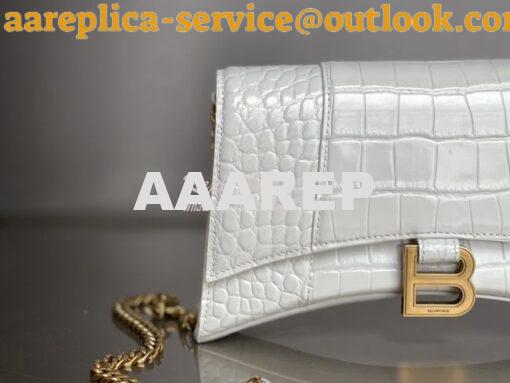 Replica Balenciaga Hourglass Chain Bag in Shiny Crocodile Embossed Lea 5