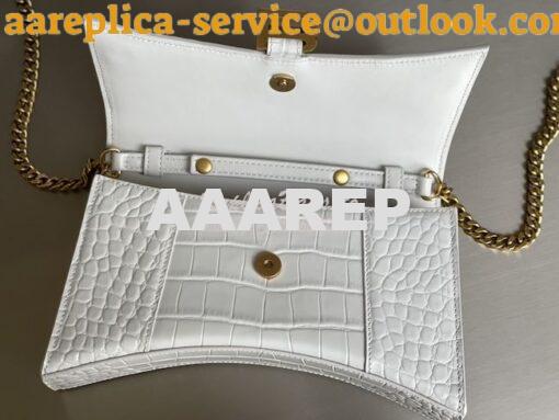 Replica Balenciaga Hourglass Chain Bag in Shiny Crocodile Embossed Lea 7