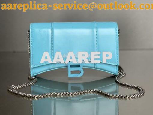 Replica Balenciaga Hourglass Chain Bag in Shiny Crocodile Embossed Lea 13