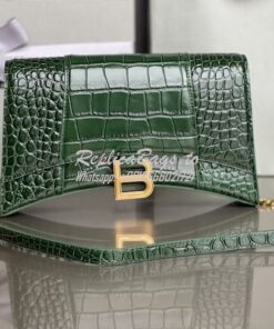 Replica Balenciaga Hourglass Chain Bag in Shiny Crocodile Embossed Lea 2