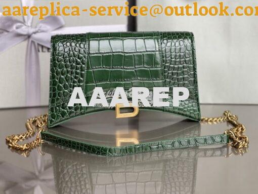 Replica Balenciaga Hourglass Chain Bag in Shiny Crocodile Embossed Lea 2