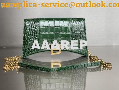Replica Balenciaga Hourglass Chain Bag in Shiny Crocodile Embossed Lea 3