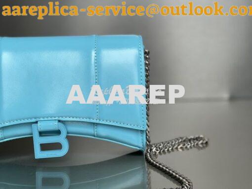 Replica Balenciaga Hourglass Chain Bag in Shiny Crocodile Embossed Lea 15
