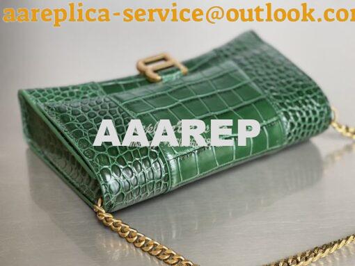 Replica Balenciaga Hourglass Chain Bag in Shiny Crocodile Embossed Lea 5